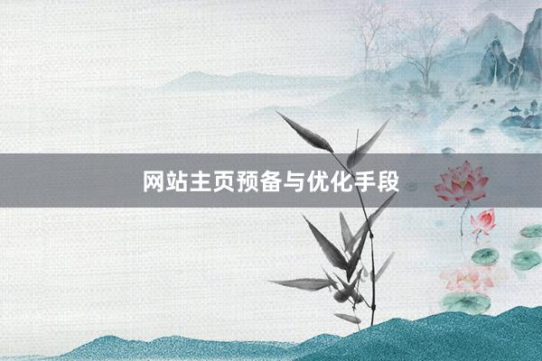 网站主页预备与优化手段