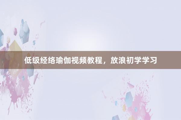 低级经络瑜伽视频教程，放浪初学学习
